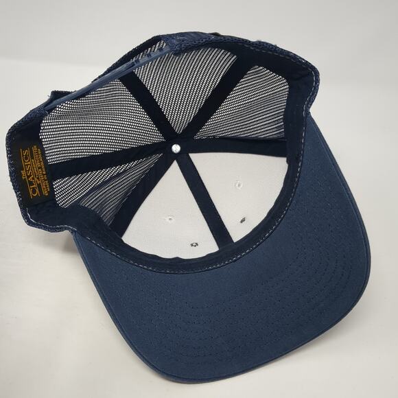 Heat Snapback Trucker Hat Blue One Size Adjustable 6 Panel The Classics Yupoong - Picture 7 of 9